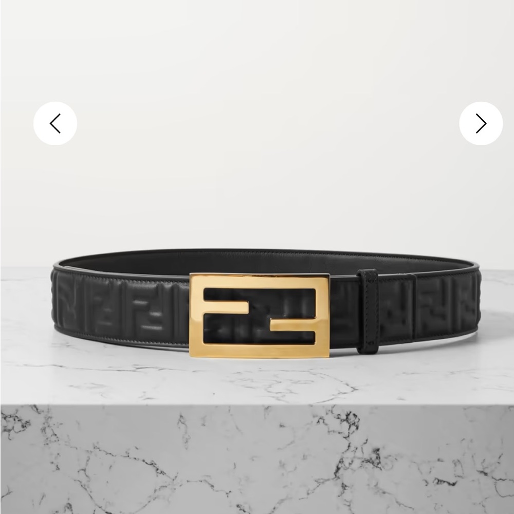 Fendi embossed leather belt black size 70 brand new